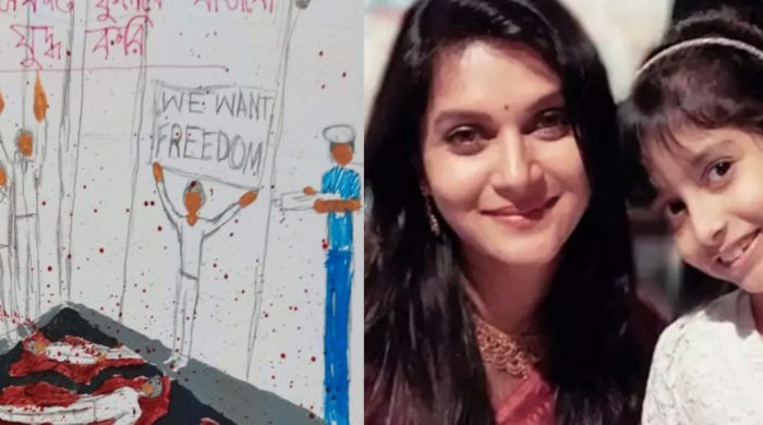 মেয়ের আঁকা ছবিতে প্রতিবাদ, শেয়ার করলেন মিথিলা