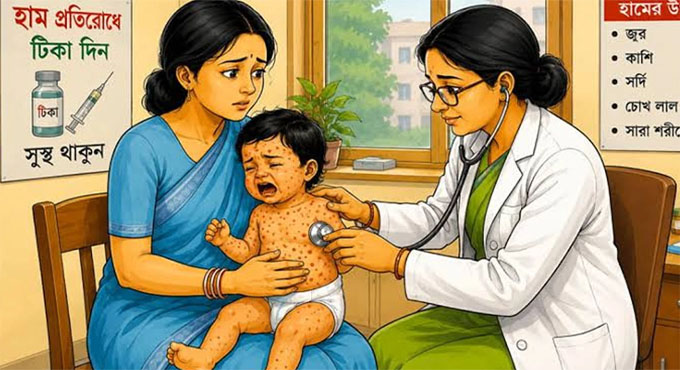 হাম উপসর্গে প্রাণ গেল আরো ৬ শিশুর